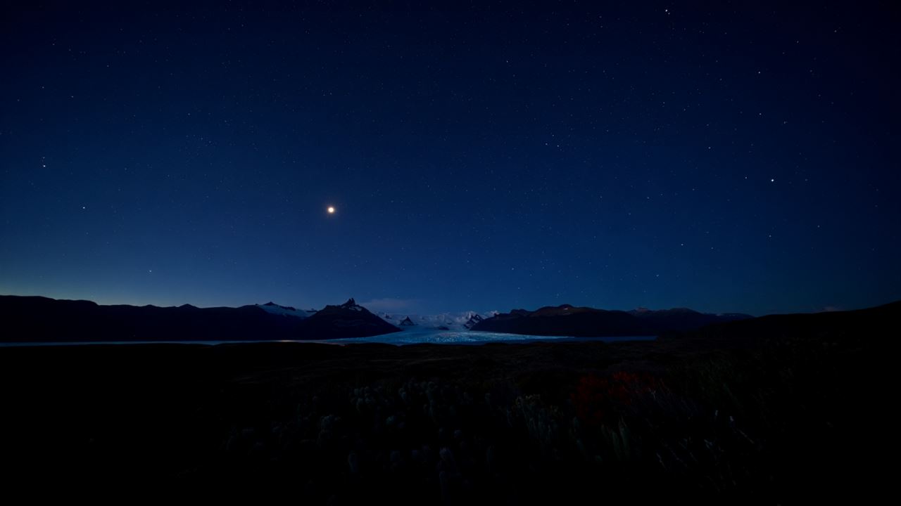 Glaciar Perito Moreno Con Luna Llena foto 3